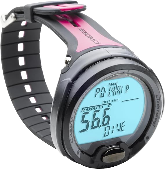 Cressi since 1946 - Leonardo Diving Computer - Air/Nitrox/Depth Gauge Mode - Black/Pink, One Size, Adult Unisex