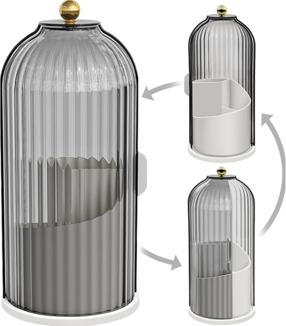 Makeup Brush Holder 360 Rotating Organiser Clear