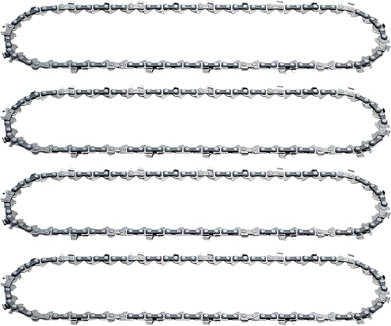 4 Pack 8 Inch Mini Chainsaw Chains, 1/4" Pitch, .043" Gauge, 47 Drive Links, Compatible with Seesii 8 inch DL07, and More