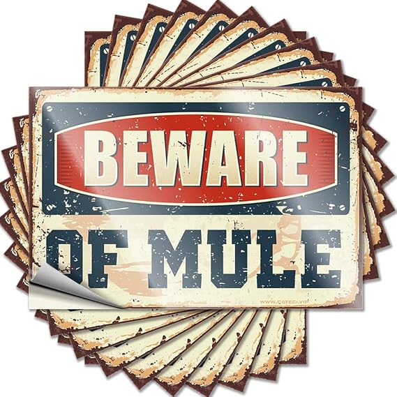 Car Stickers and Decals Beware of Mule Funny Sticker 10 Pcs Tool Decal Car Stickers for Windows (Size : 12X18CM)
