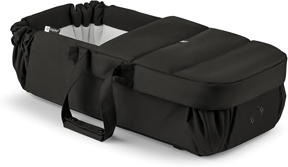Bugaboo Baby Nest, Portable 2‑in‑1 Bassinet & Footmuff with Carry Straps | Unfolds into Cotton Mattress & Playmat, Compatible with Bugaboo Strollers, Lie‑Flat Pod for Babies from Birth, Heritage Black