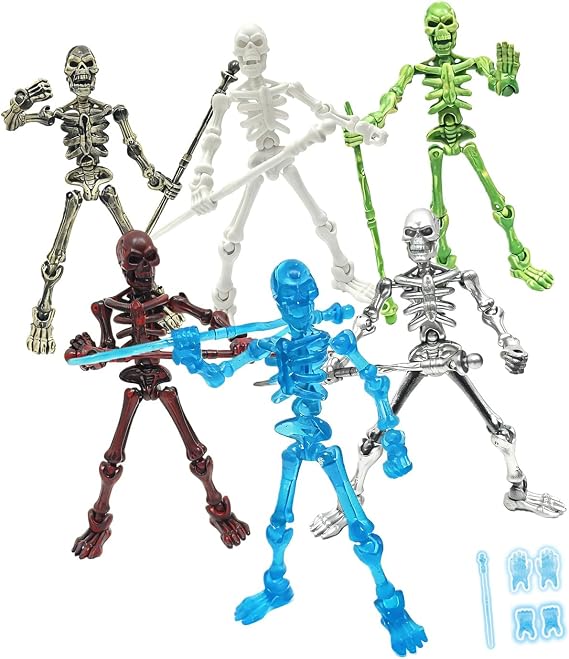 T 13 Dummies 13 Skeleton Action Figures Assembly Multi-Jointed Movable 3D Printed Desktop Decorations