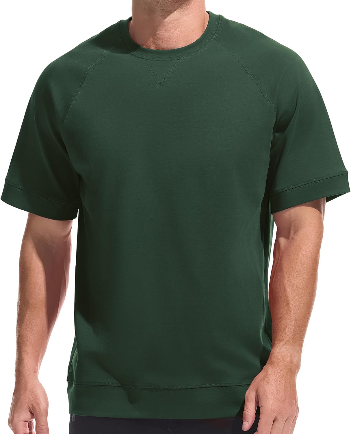 VEIISAR Premium Mens T-Shirt with Raglan Cut Prewashed 220g Micro Pique Cotton Mix 83% Cotton Dimensionally Retains Shape with Stretch Reinforced All-Round Hem and Cuffs for Sports and Casual