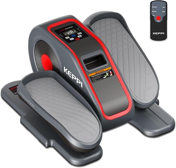 KeppiFitness Under Desk Elliptical Machine, Ellipse Leg Exerciser for Home Equipment, Mini Elliptical Machine for Seniors, Electric Seated Pedal Exerciser for Leg Exercise with Remote Control