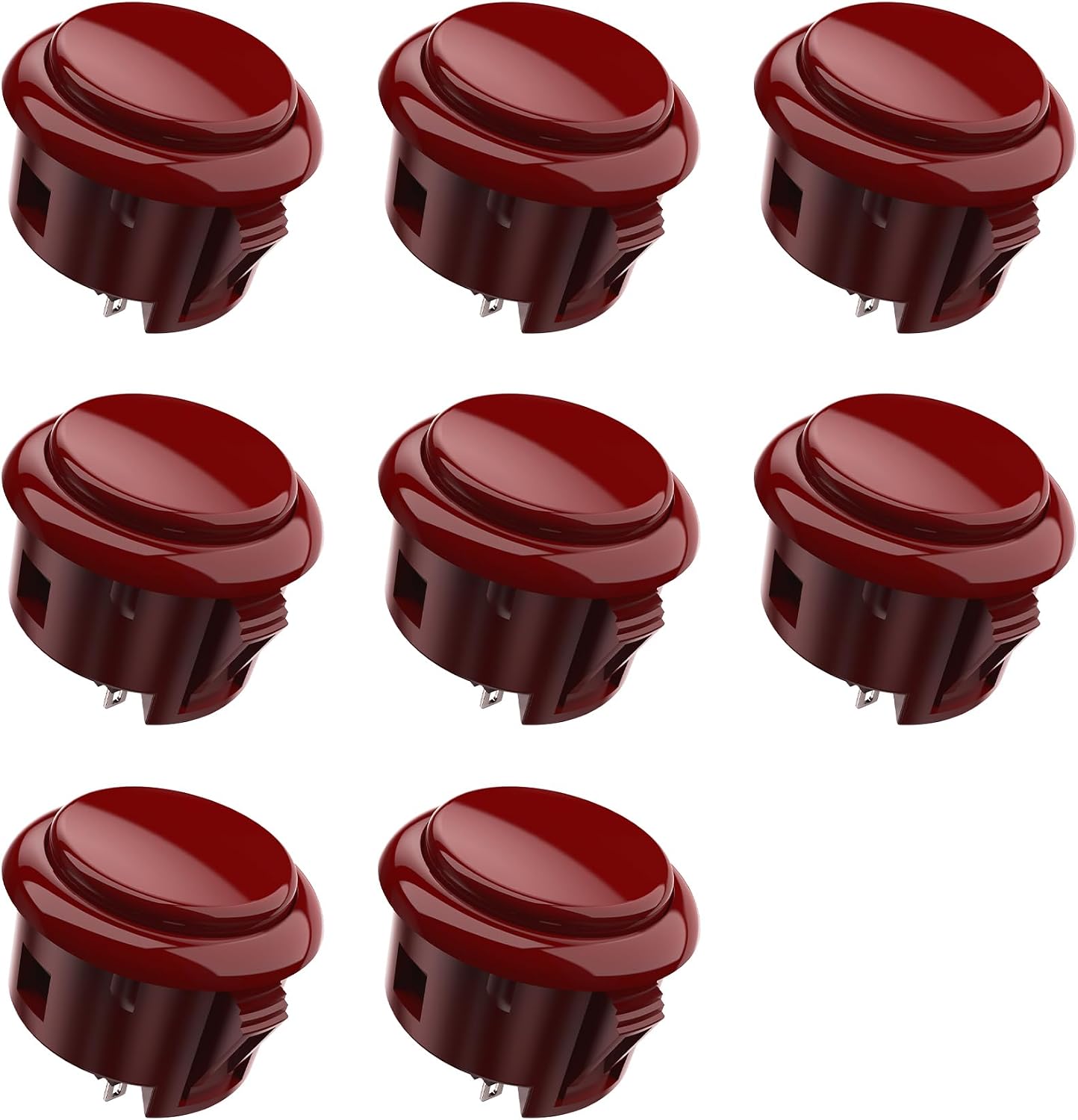 MAYFLASH MFBK-30 Push Button 30mm 8pcs - For MAYFLASH F300 F500 F700 Arcade Jammer Video Game & Arcade Joystick Game Console Red
