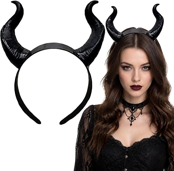 2PCS Halloween Dark Devil Horns Headband Halloween Cosplay Devil Costume