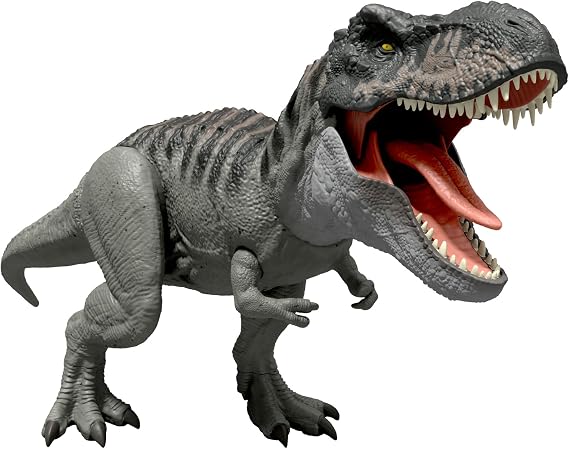 Mattel Jurassic World Super Action! Light-up and Roaring T-Rex Children's Figure Dinosaur Toy Moving Large Total Length: Approx. 21.3 inches 54 cm Ages 4 and up Gray JCH02