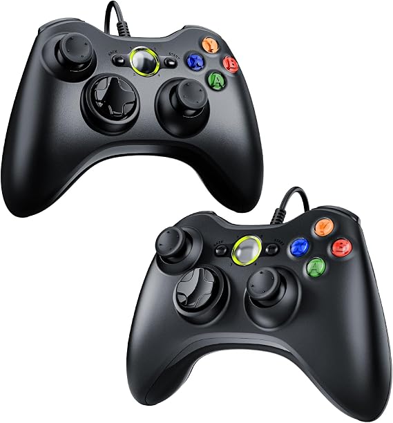 Controller for Xbox 360 2-PACK, Gamepad Joystick with Cable, USB Gamepad Wired Controller Supports Xbox 360 PC Windows 7/8/10
