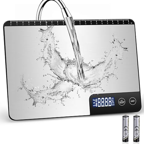 Large Digital Kitchen Scales 15kg, Optimized Auto Off 3/10/60 Mins