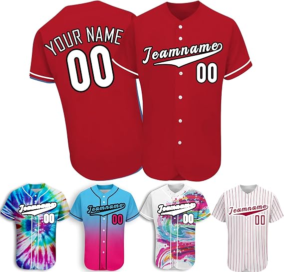 Custom Baseball Jersey Personalized Mens T Shirts Print Name Numbers Sports Fans for Women Kids Jerseys Customize Solid