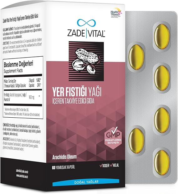Zade Vital Yer Fıstığı Yağı İçeren Takviye Edici Gıda 60 Kapsül (1 x 60 Adet)