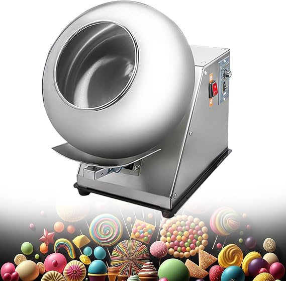 Automatic Tablet Coating Machine Chocolate Coating Machine,Sugar Coating Machine,Small Commercial Mini Chocolate Panning Machine Candy Coater Machine Coater Sugar,110V