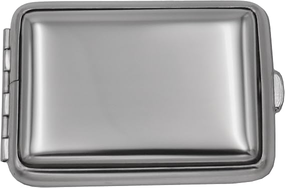 GERMANUS Tobacco Case Pill Box Tablet Dispenser, Made in Germany, Steel, Silver, plain