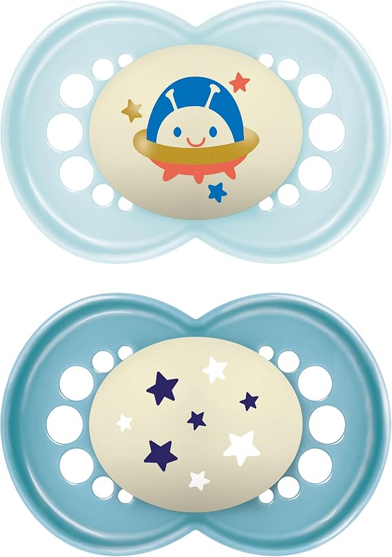 MAM Latex Pacifier for Babies +16 Months, Bright Blue, 2 pcs