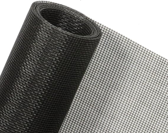 Window Screen Replacement, Window Screen Mesh, 36 in x 50 ft DIY Adjustable Windows Screening Durable Fiberglass Mesh Roll Screens Door Mesh for Patio Screen, Porch Screen - Black