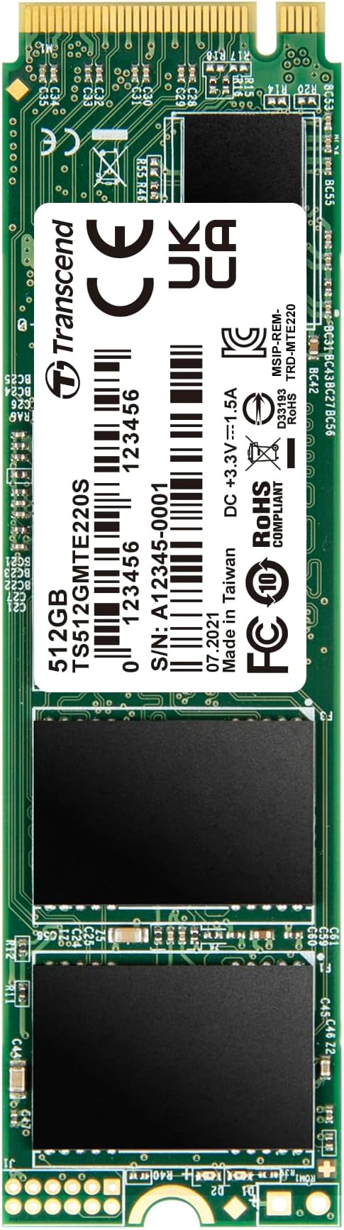 Transcend Japan TS512GMTE220S PCIe M.2 SSD 2280 512GB NVMe PCIe Gen3 x4
