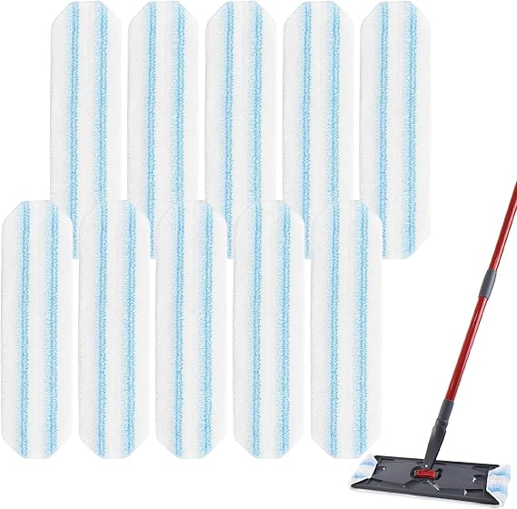 Defresit 10 pcs Replacement Mop Pads for Vileda H2PrO Spin Mop System,Microfibre Washable Reusable Flat Mop,Washable and Reusable Mopping Head Refills, Safe on Hard Floors
