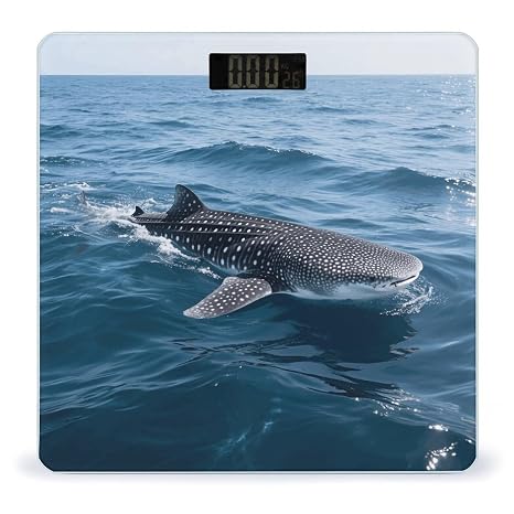 Digital Bathroom Scale for Body Weight Scale with Bright LCD Display, High Accuracy, Step-On Technology, Auto On/Off, Whale Shark Digital Scales, 400 Lbs /180kg