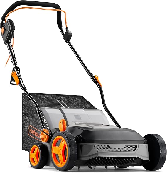VonHaus Lawn Scarifier/Aerator/Rake Corded 1600W – 45L Box, 10m Cable