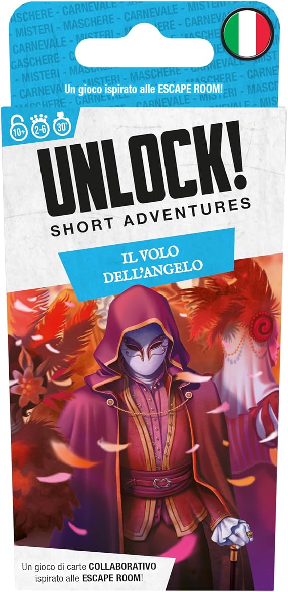 Asmodee - Unlock! Short Adventures, Il Volo dell'Angelo - Board Game with App, Escape Room, 1-6 Players, 10+ Years, Italian Edition