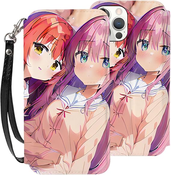 Compatible with ぼっち・ざ・ろっく！ iphone15pro ケース 手帳型 おしゃれ iphone15pro手帳型 スマホケース iphone15pro手帳型 ケース 15proスマホケース 15pro携帯ケース手帳型 15pro携帯カバー ポケット付き プレゼント 6.1インチ