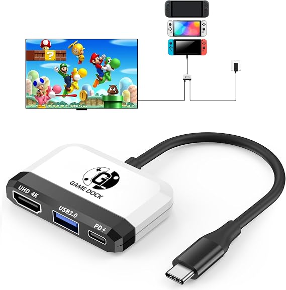 Switch Dock for Nintendo Switch 2/Switch/OLED, 3-in-1 Portable TV Dock with 4K@60Hz HDMI USB 3.0 Port USB C PD 100W Charging,Mini Travel Dock Replacement for Switch Docking Station