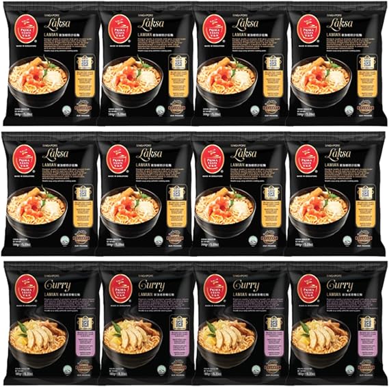 Prima Taste Laksa La Mian, 185g, (Pack of 12) by Prima Taste [Foods]
