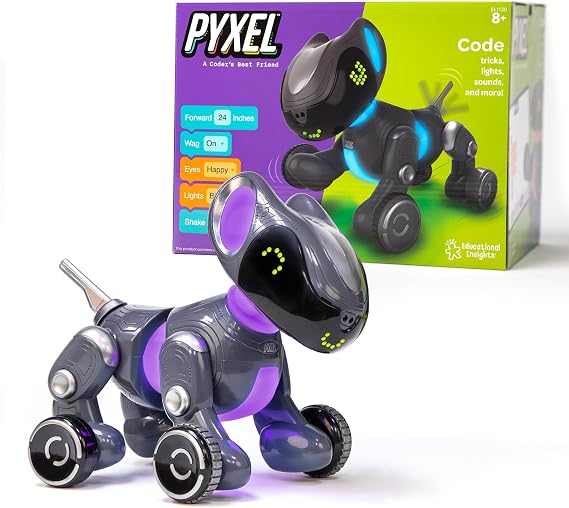 Learning Resources PYXEL Coding Pet Blockly & Python Coding Languages Robotics STEM Programmable Interactive Coding Robot for Kids Gifts for 8 9 10+ Year Old Kids Boys & Girls