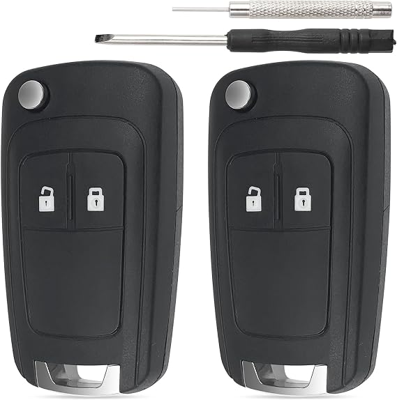 2 Pack 2 Buttons Replacement Car Key Fob Case Compatible with Opel Vauxhall