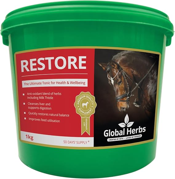 Global Herbs Restore Equine Liver & Detox Reset Support Powder 1kg