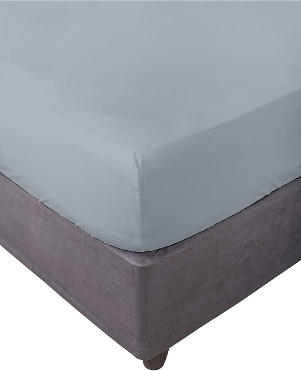 Miracle Home. Fitted Sheet 100% Brushed Microfibre, Adjustable, Elastic and Anti-Peeling, 150 x 200, 150 cm Bed, Grey