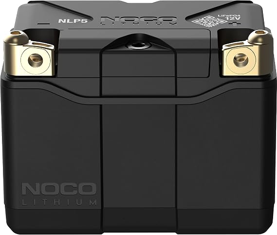 NOCO Lithium NLP5 250A lithium motorbike battery (better than gel or AGM) 12V 2Ah scooter battery and quad batteries including Harley Davidson BMW Honda Kawasaki Yamaha KTM and more.