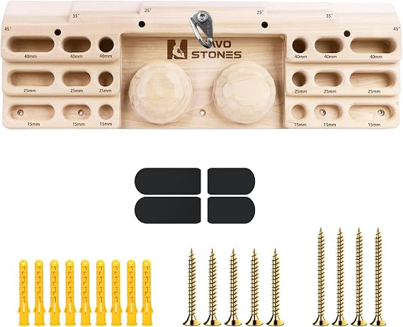TWO STONES Climbing Training Rock Climbing Hangboard Home Equipment for Finger Strength & Fitness Climbing Hang Board Door Mounted Training Station for Climbers (CJ-HB2051)