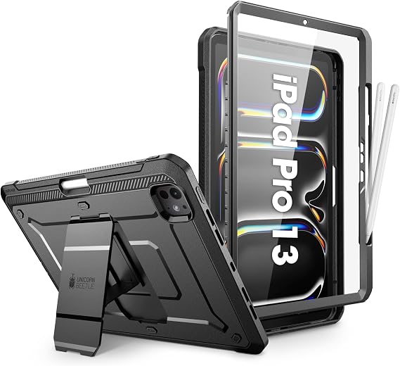 SUPCASE for iPad Pro 13 Inch Case M5/M4 (2025/2024) with Pencil Holder (Unicorn Beetle Pro), [Built-in Screen Protector & Stand] Full-Body Rugged Cover for iPad Pro 13 '' M5/M4