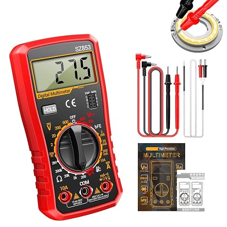 Digital Multimeter Tester - Fast Accurately 1999 Count Automotive Meter Tools | Auto Multimeter | for Electrical Home Household Electrician Industrial Commercial Residential Marine RV