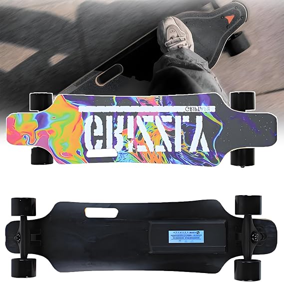 Featherweight Electric Skate Board: Silent 240w Brushless Motor, 24km/14.9mph & 15km/9.4 Mi Range,7.4cm Wheels,7-Ply Maple Deck | for Beginners & Teens & Adults Electric Cruiser Board TypeB