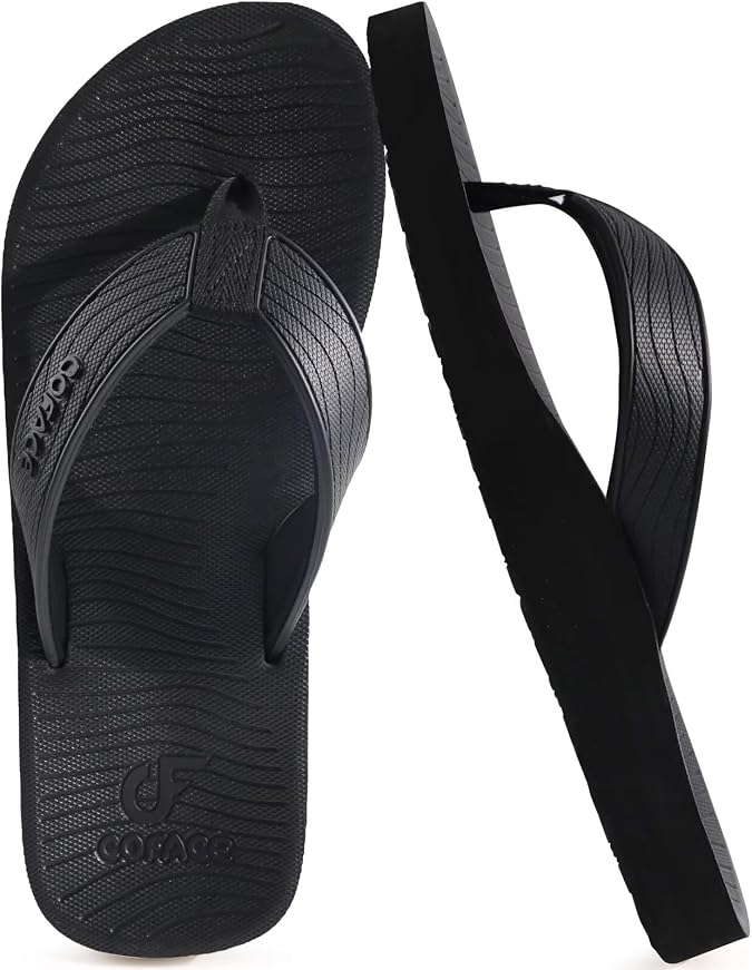 COFACE Men's Flip Flops Comfortable Yoga Mat Cushion Thong Sandals