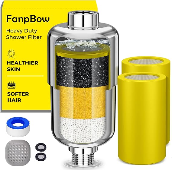 [1 Filter + 2 Cartridges] Universal Anti-Limescale Shower Filter