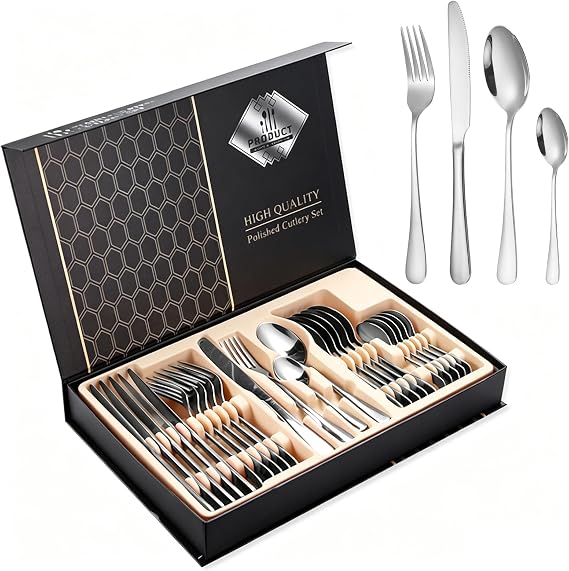 Cutlery Set for 6 People, 24 Pieces, Thickness 0.3 cm