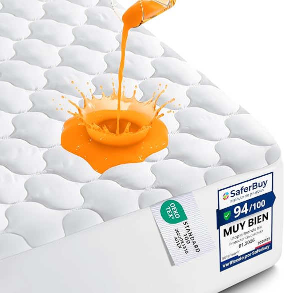 Waterproof Mattress Protector 135 x 190 cm, Quilted Bedspread Cover