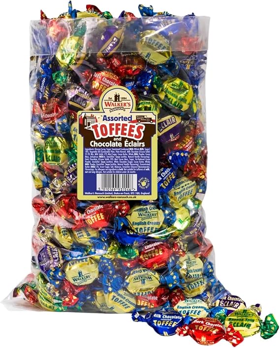 Walkers Nonsuch Assorted Toffees, 500g Bag, Classic British Sweets, Mixed Flavours, Suitable for Parties, Sharing & Gifting