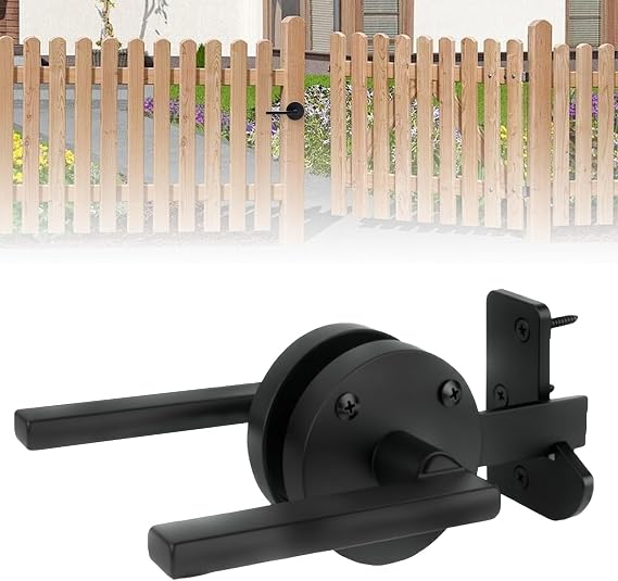 Gate Latch, Double Side Gate Latch for 5-90mm Thickness Wooden Gates Heavy Duty Garden Gate Latch Swinging Door Latch Gate Hardware Double-Sided Handle for Yard, Shed Latch, Shed Doors, Fence