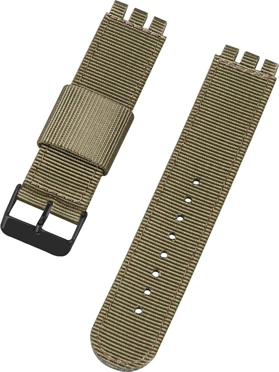 Compatible with Swatch strap(17mm 19mm 20mm 22mm),Soft Woven Nylon Replacement Band with Adjustable Closure