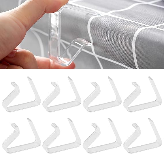 8 Pcs Plastic Table Cloth Clips,Windproof Picnic Table Cloth Clamps,Clear Picnic Tablecloth Clips,Table Clips For Table Cloth,Suitable For Outdoor Picnics,Open Air Dining,Family Gatherings