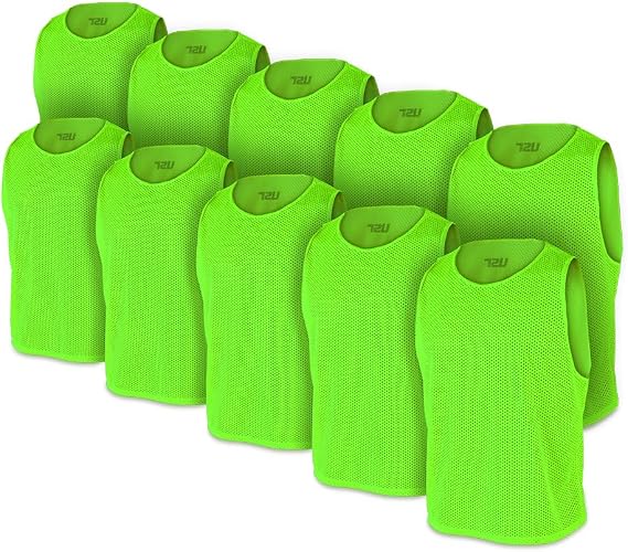 USR Antrenman Yeleği Fileli Yeşil Büyük Boy - Bib 10 lu Paket