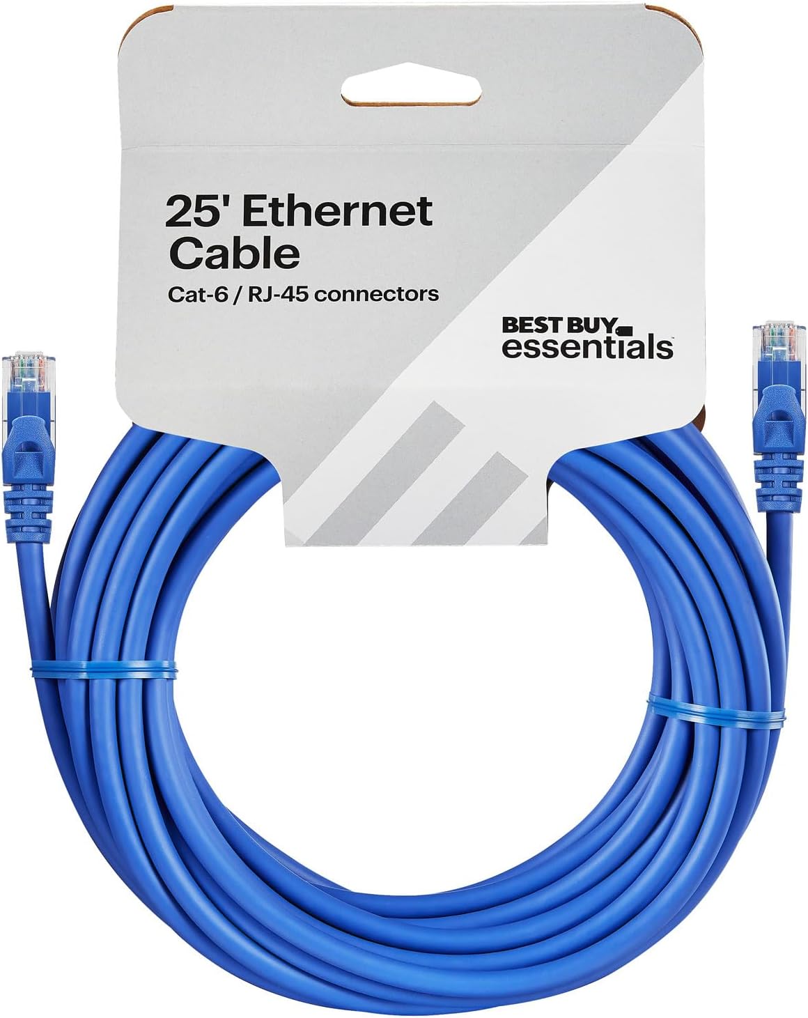 Best Buy Essentialsネットワークアクセサリー – USB & USB-C - イーサネットアダプター、イーサネットケーブル、自宅、オフィス、ゲーム用コード25フィートのCat 6イーサネットケーブル