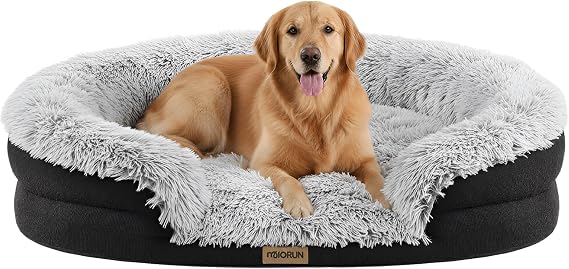 Miorun Fluffy Orthopedic Dog Beds Large Sized Dog, 105cm Bolster Sofa Bed