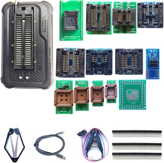 XGecu T76 Programmer 13 Adapters T56 TL866II Plus T48 Replacement ISP Chip PIC NAND Flash EMMC Bios AVR MCU SPI Nor Tester Clip Socket IC Reader Writer