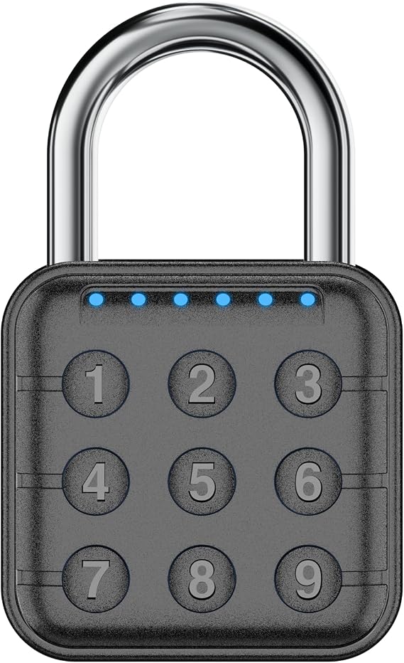 SURPN 6 Digital Combination Lock, Gym Locker Lock, Electronic Password Padlock, IP67 Waterproof, Support Multi-User Code, with Stainless Steel Shackle, for Gym, School, Garage, Travel, Outdoor