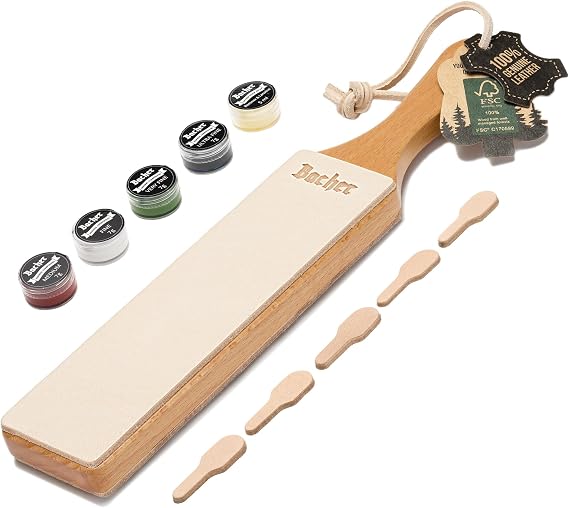 Bacher Leather Knife Setter, Strop Palette, 4 Pastes - 32 cm